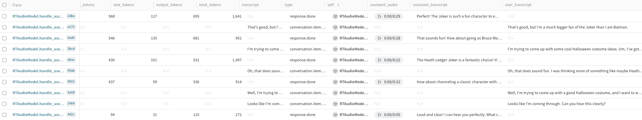 Realtime Audio API integration with Weave and streaming audio conversation interface