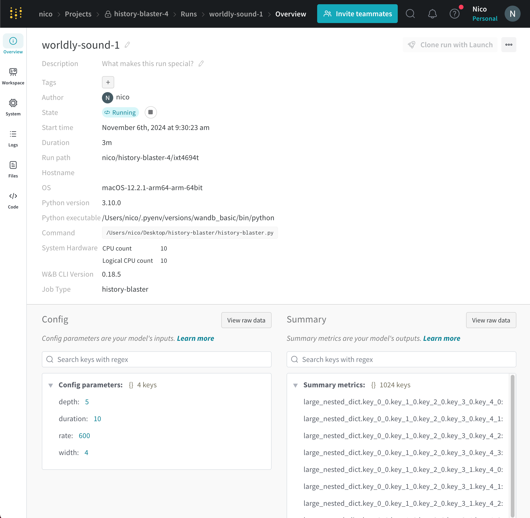 Manual run stop button