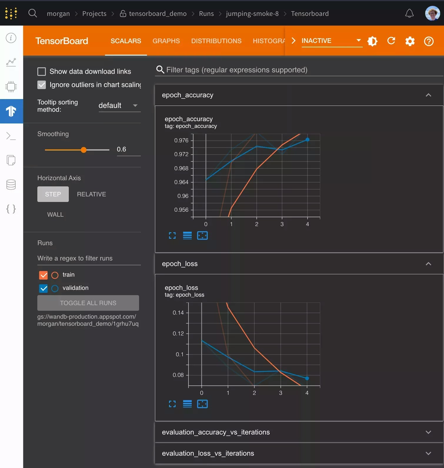 TensorBoard integration code