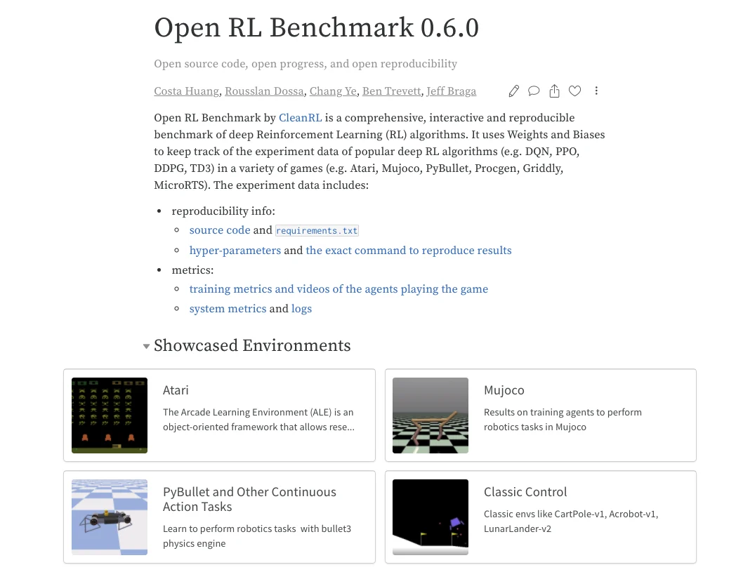 OpenAI Gym dashboard