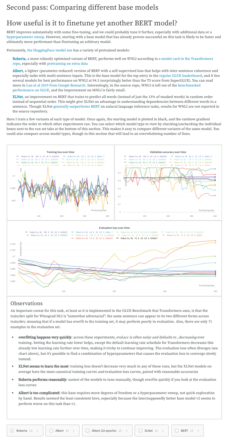 Text disambiguation report