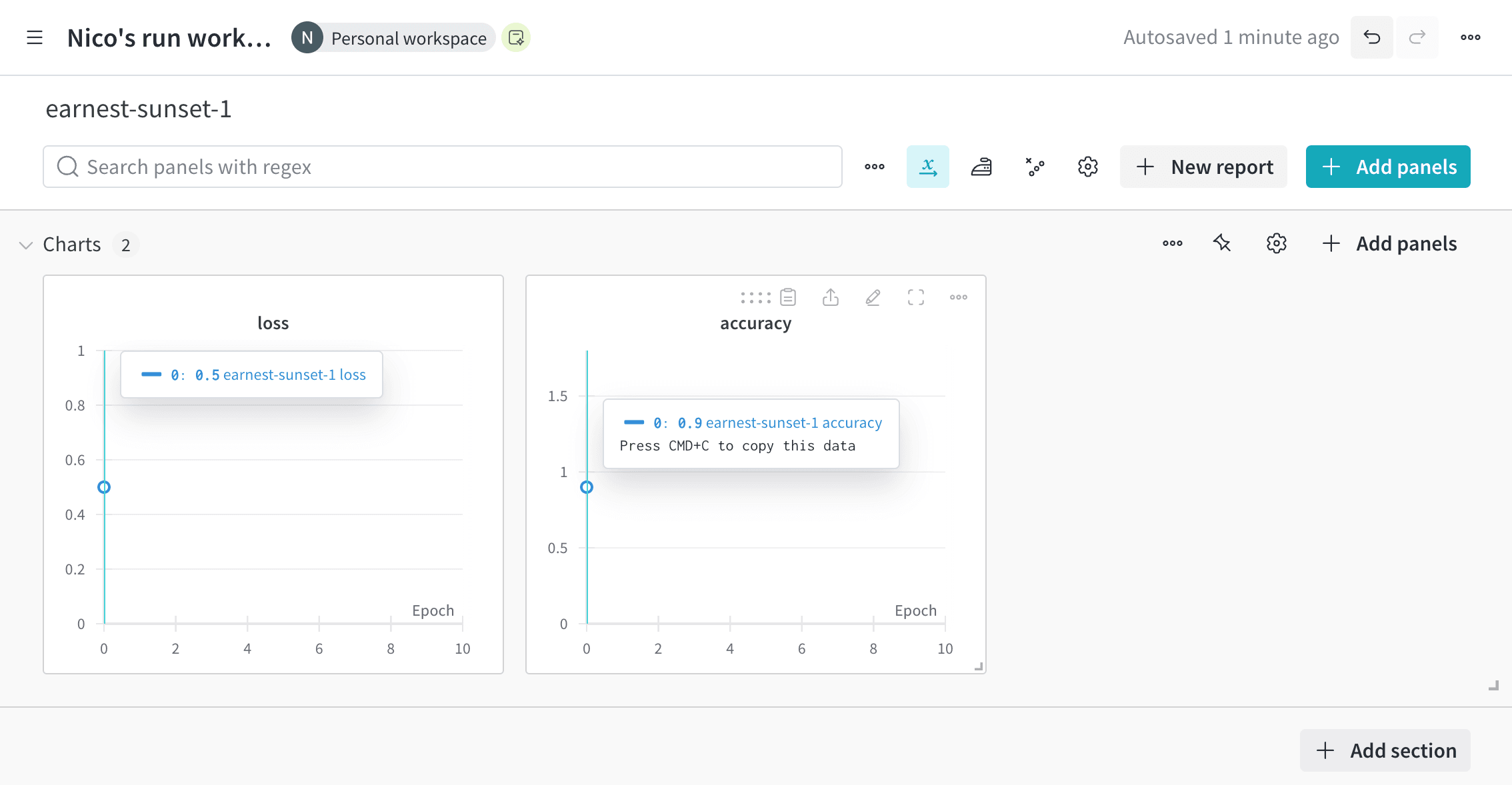 Single run workspace