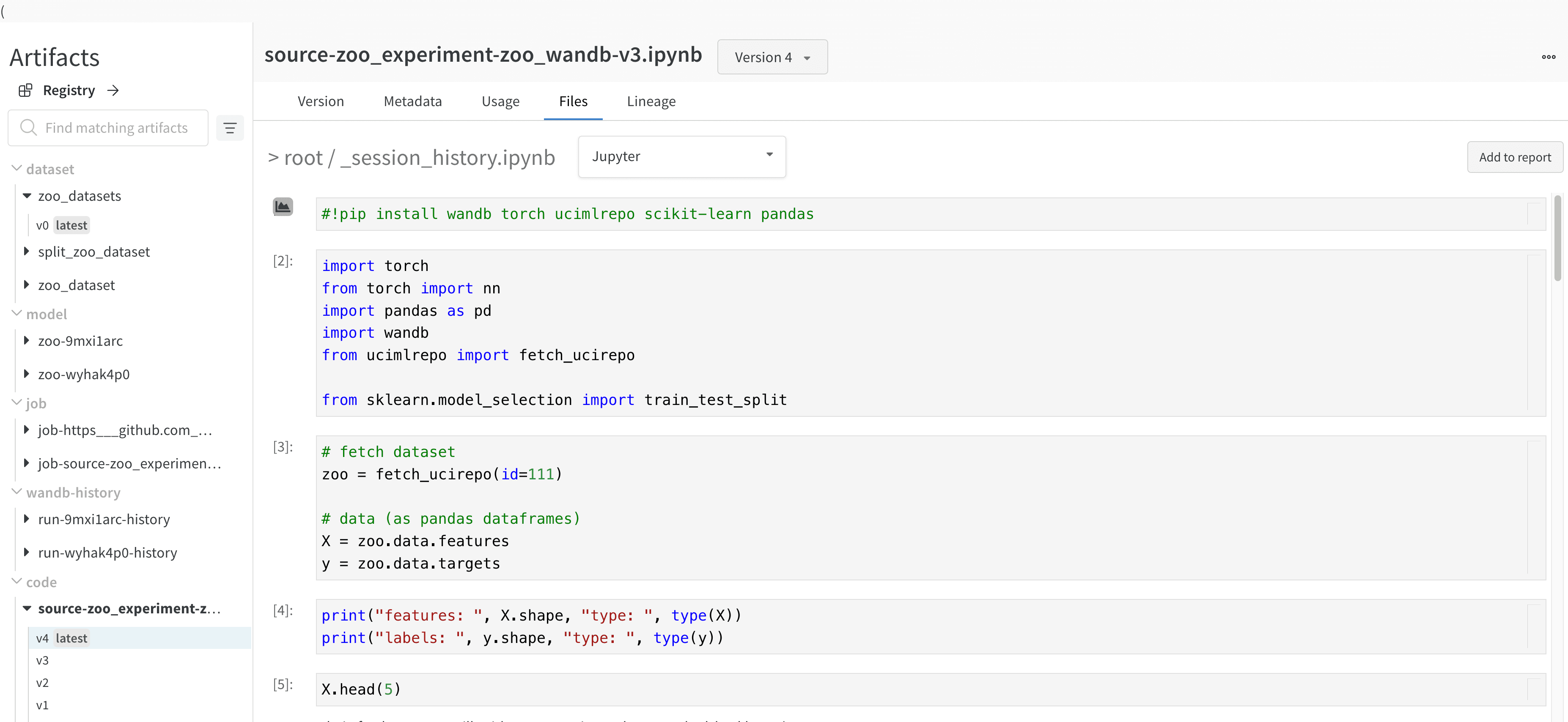 Sortie de session Jupyter