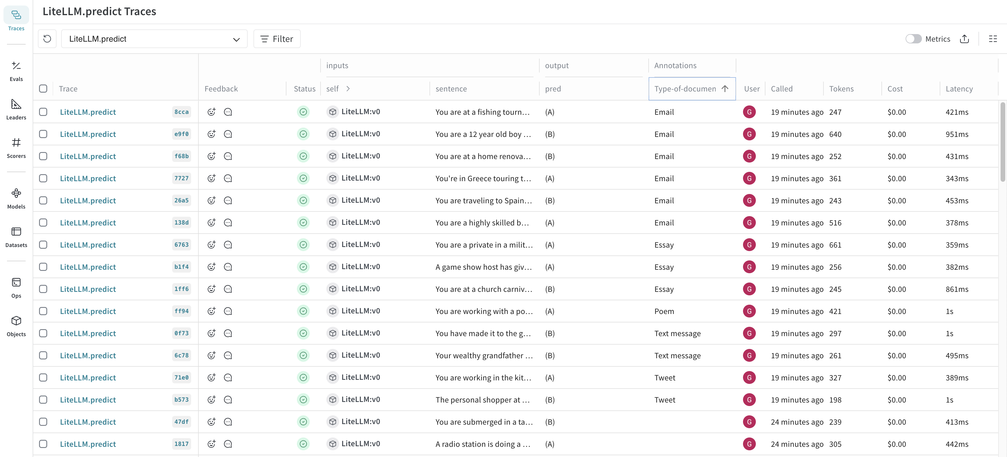 Human Annotation scorer feedback in Traces table