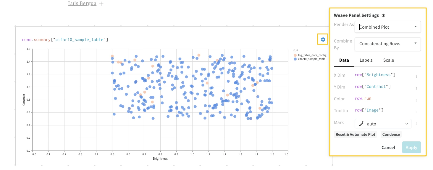 パネル設定メニュー
