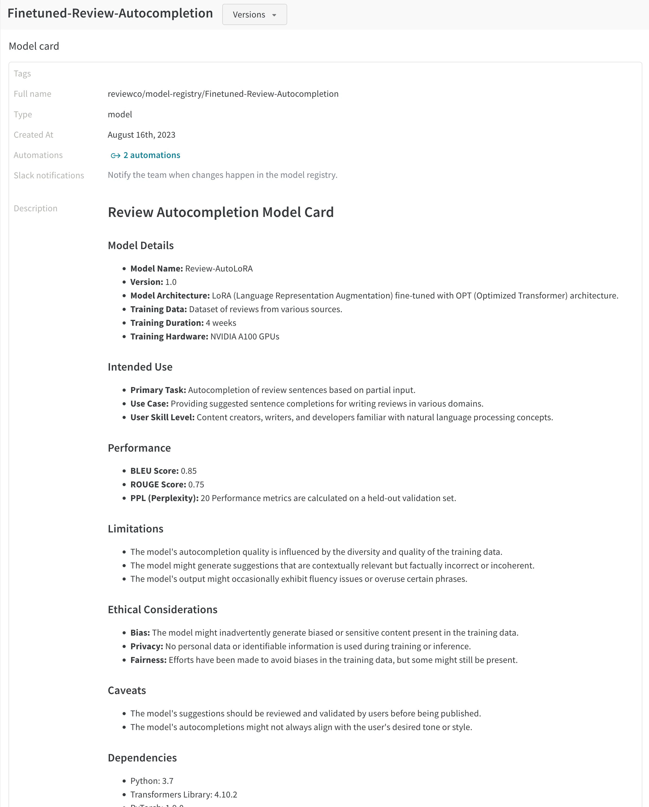 Collection card