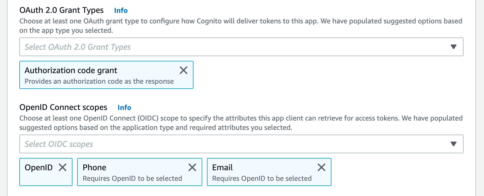 Required fields