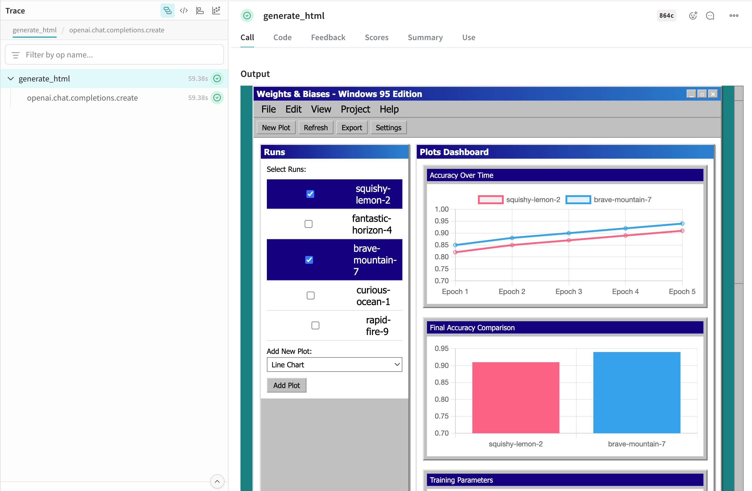 HTML logging in Weave