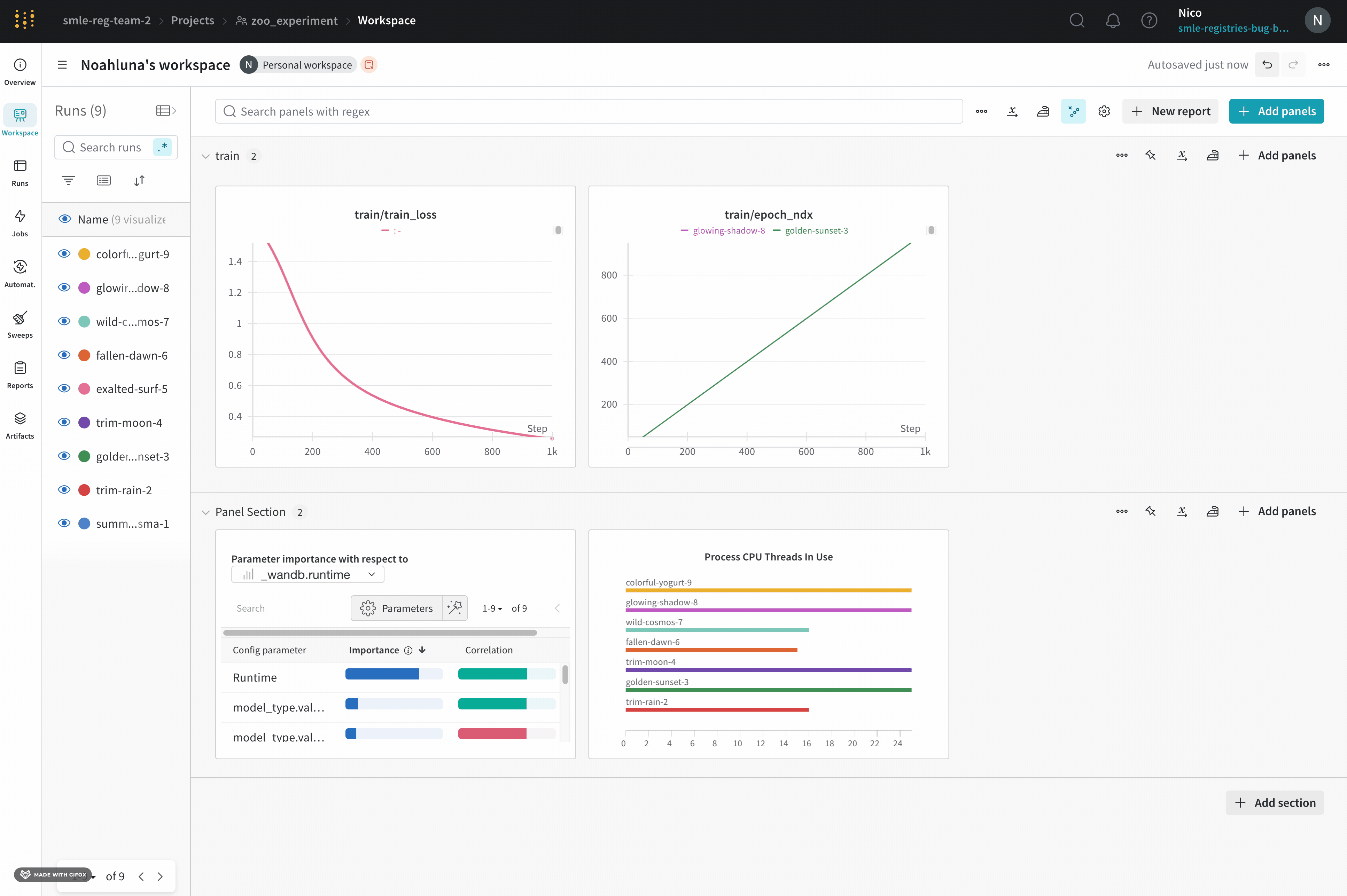 Historique de session Jupyter