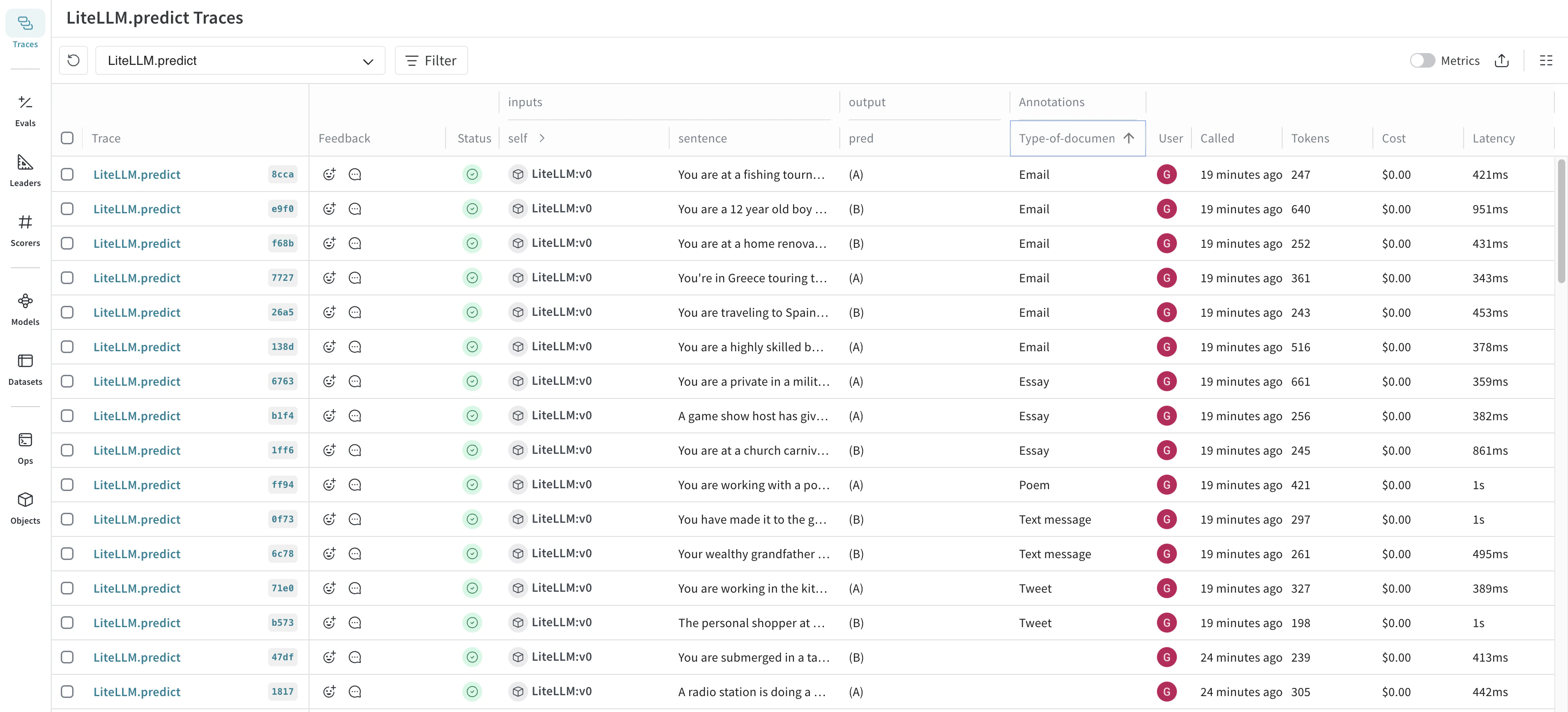 Human Annotation scorer feedback in Traces table