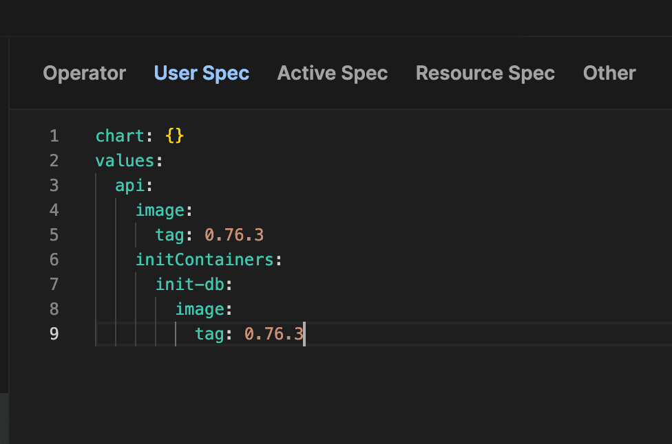 W&B System Console - UserSpec
