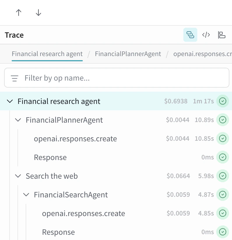 Filter an op by name