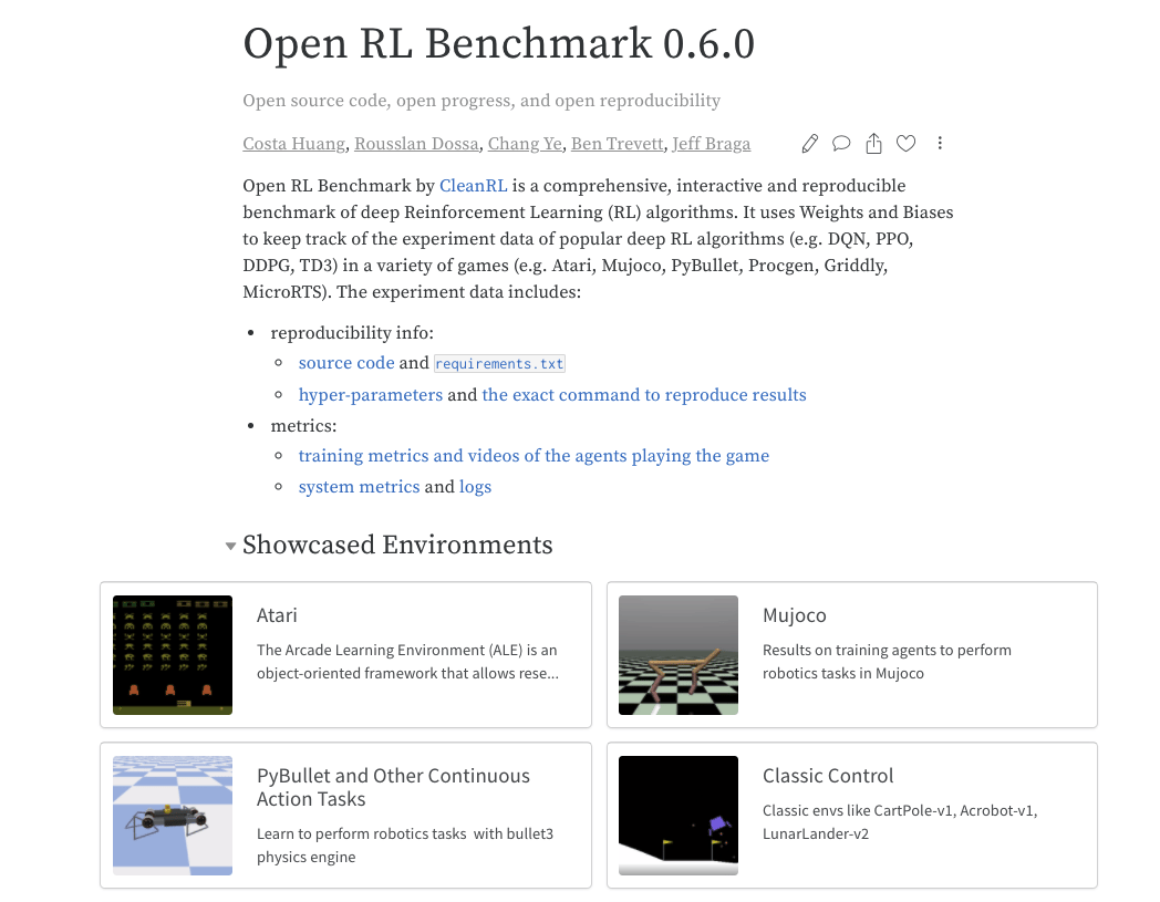 OpenAI Gym dashboard