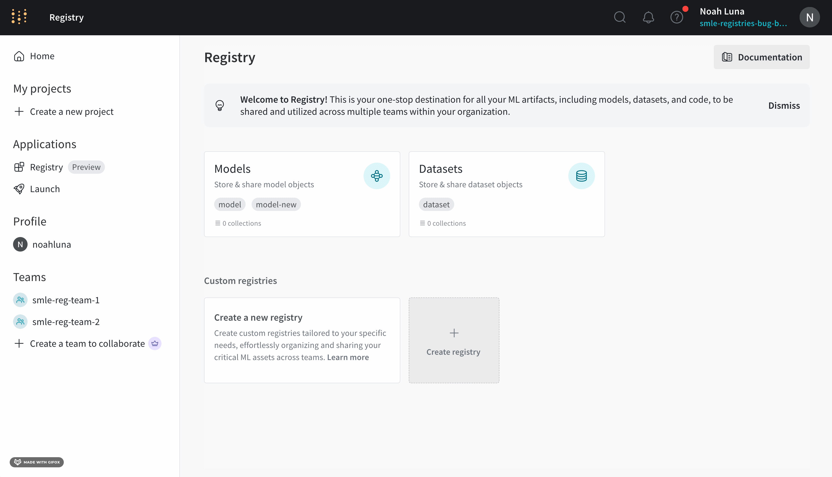 Creating a new registry