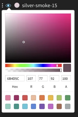 La palette de couleurs