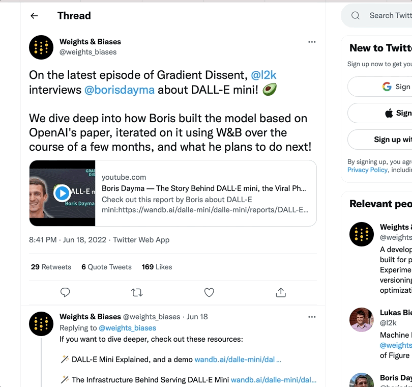 Intégration de contenu Twitter