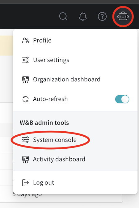 Accès à la console système
