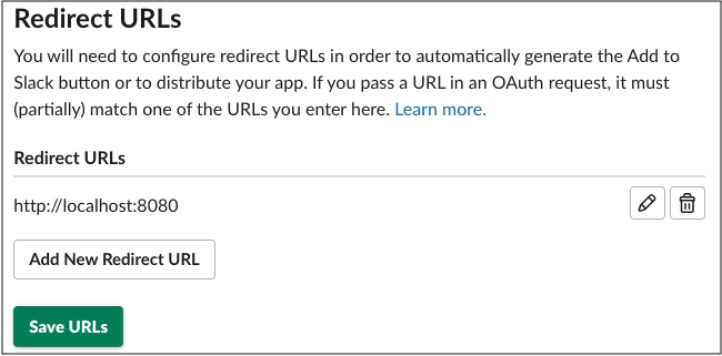 Redirect URLs 설정