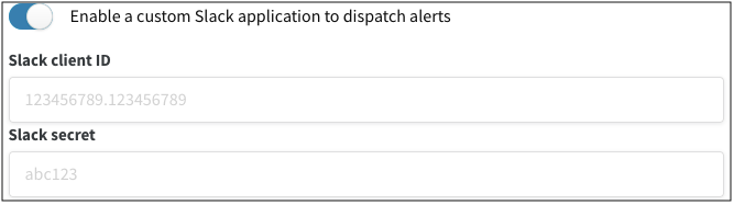 Enable Slack application toggle