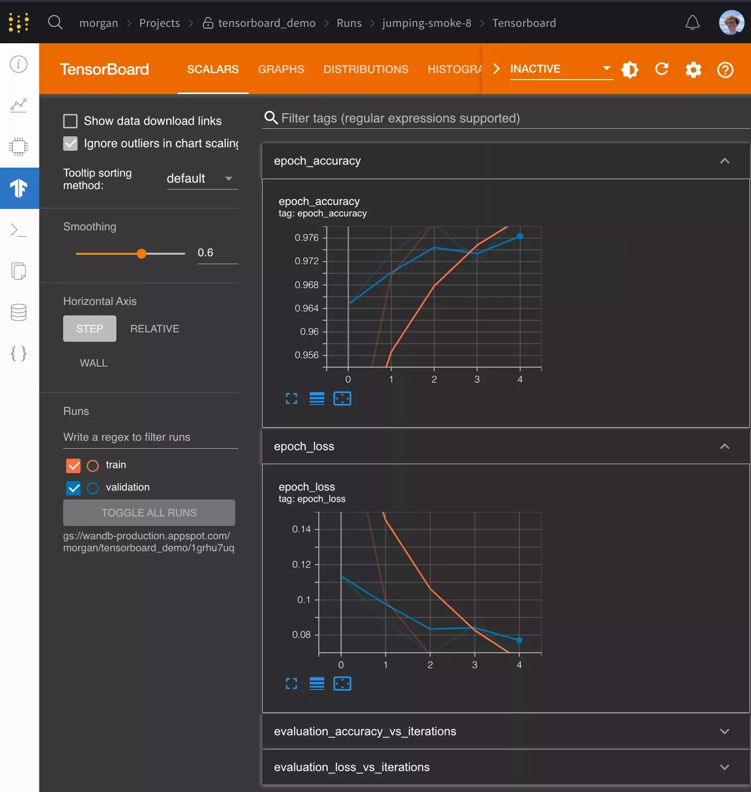 TensorBoard integration code