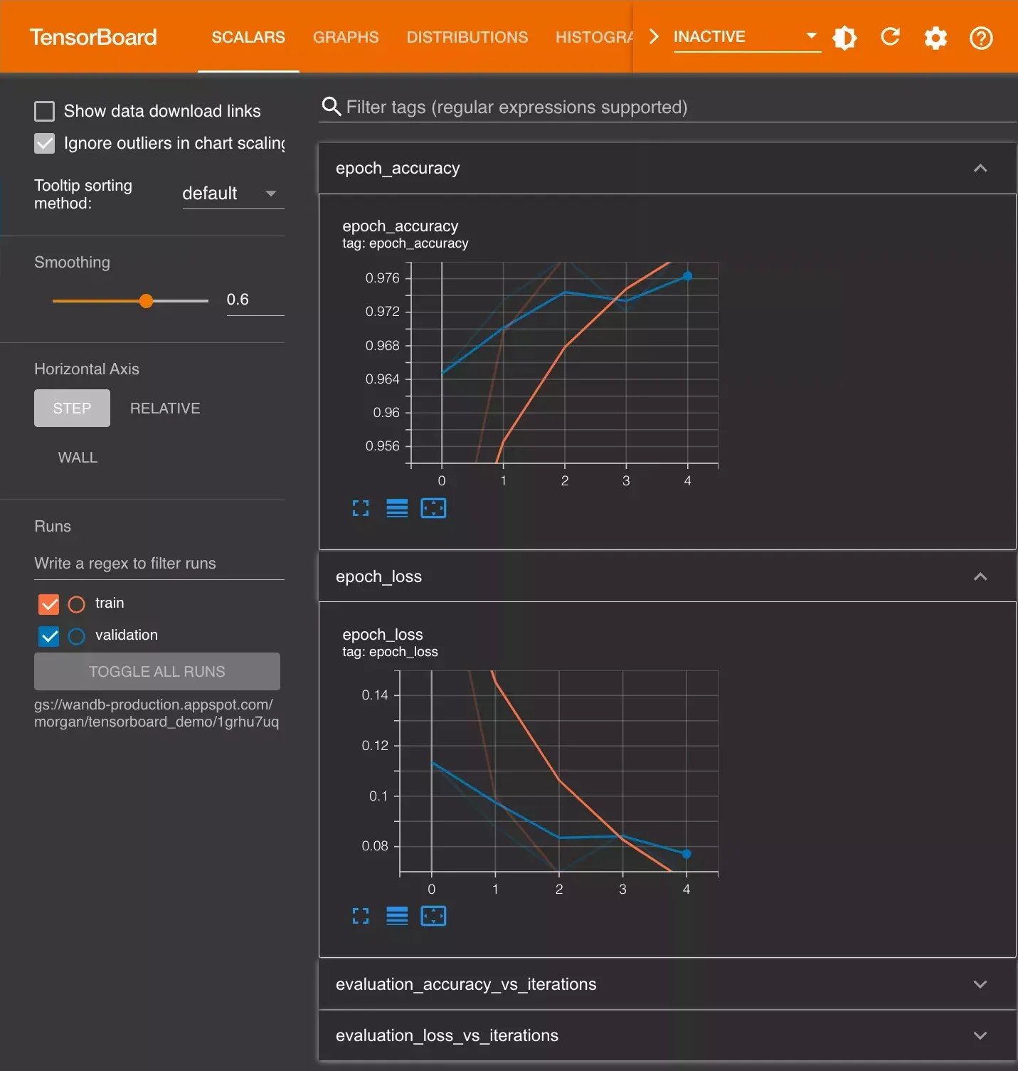 TensorBoard integration code