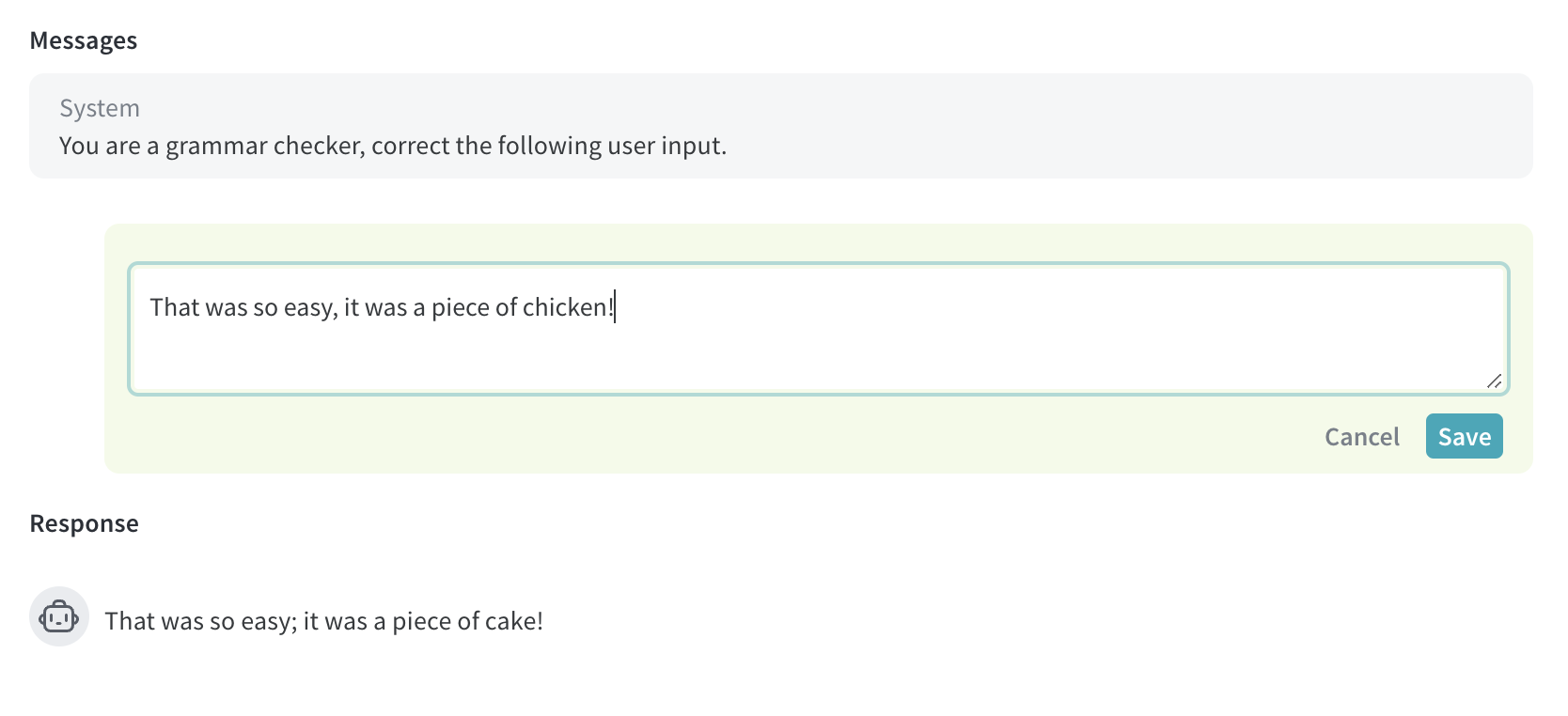 Screenshot of Playground editing