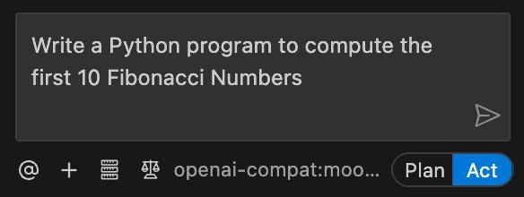Submit your coding task to the agent