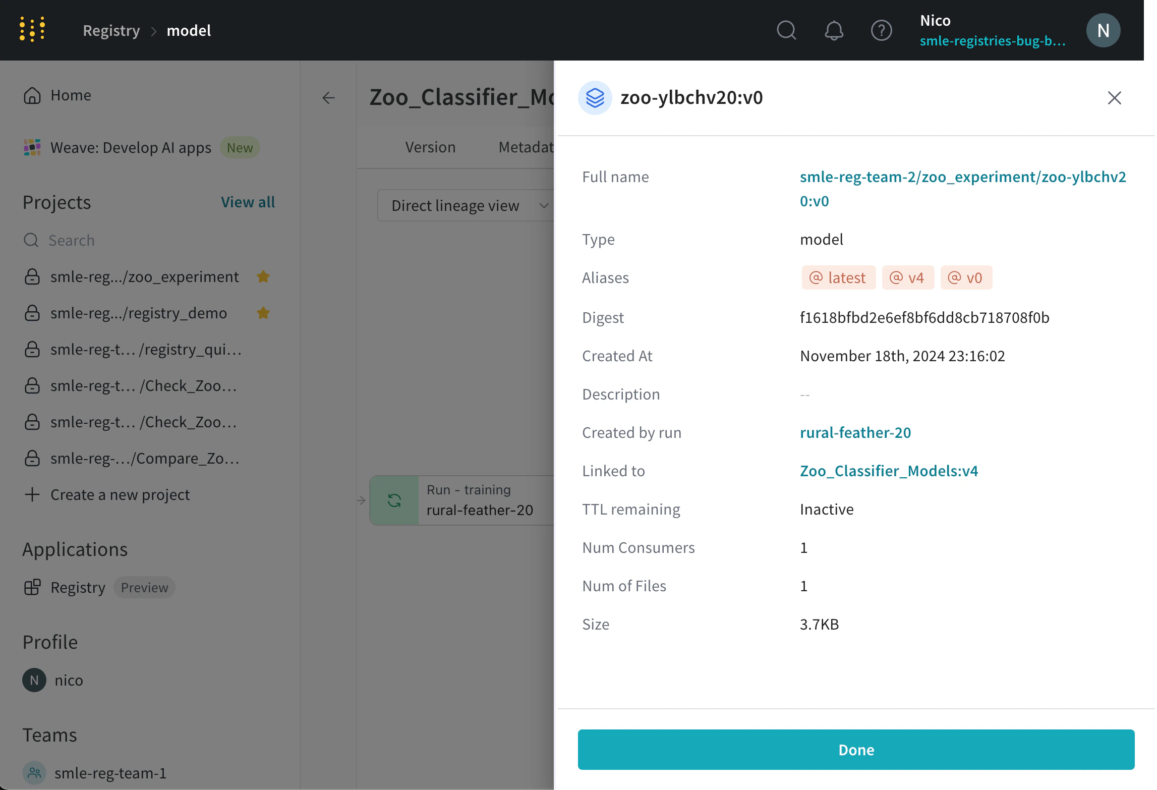 Expanded artifact node details