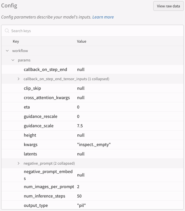 journalisation de la configuration de l'expérience