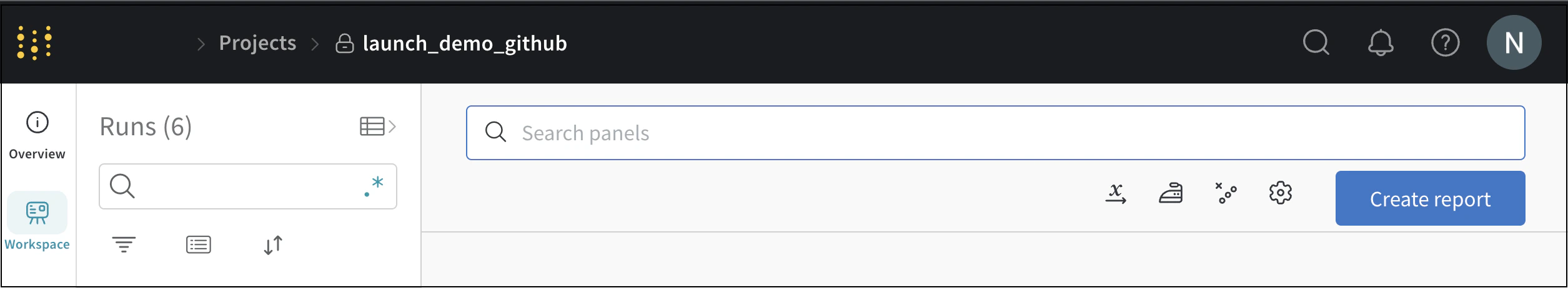 Create report 버튼