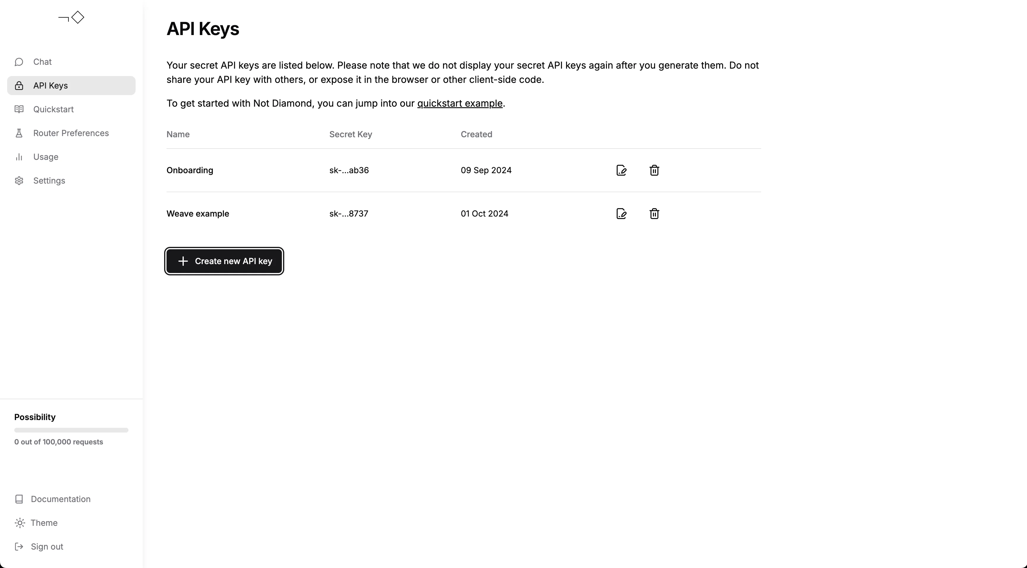 Create an API key