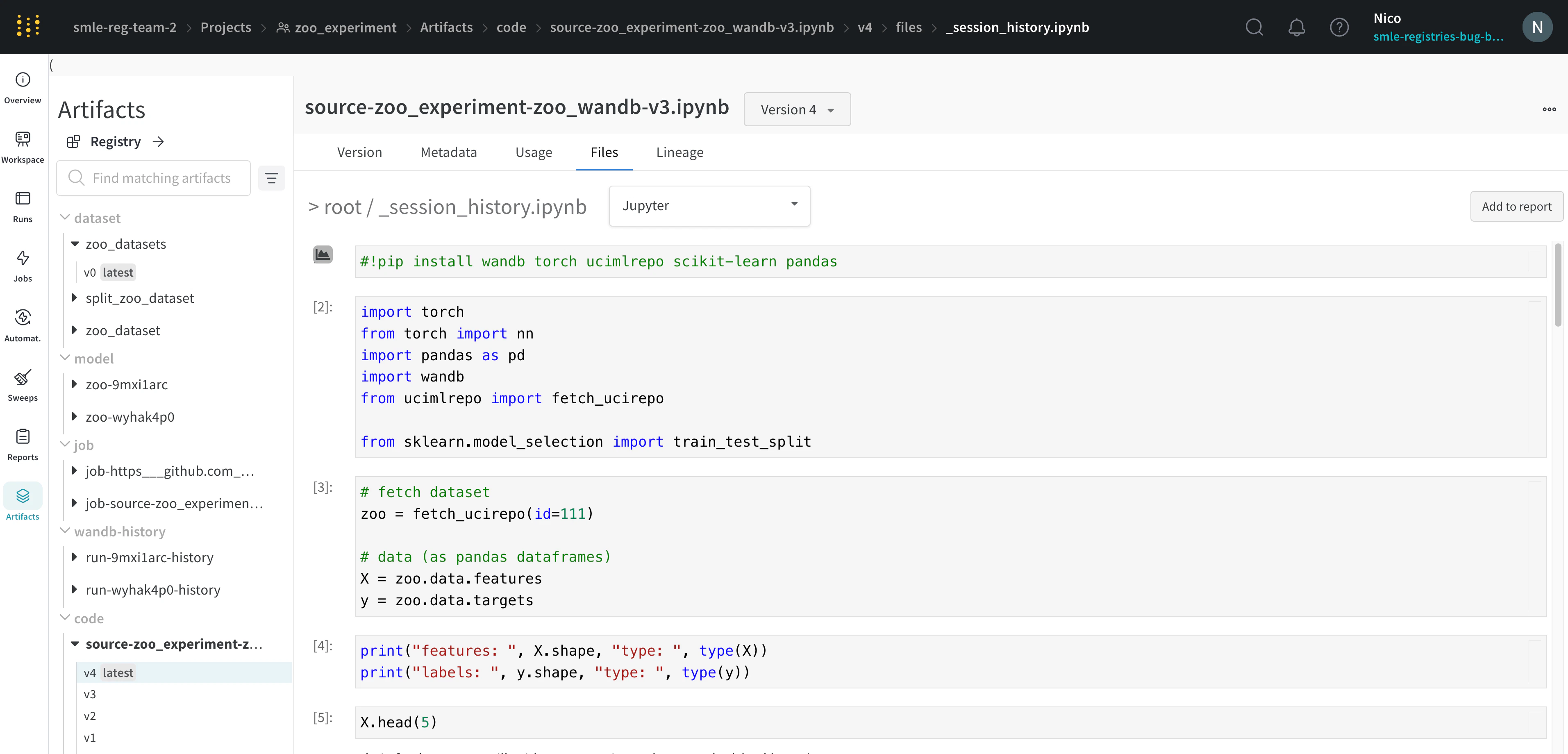 Sortie de session Jupyter