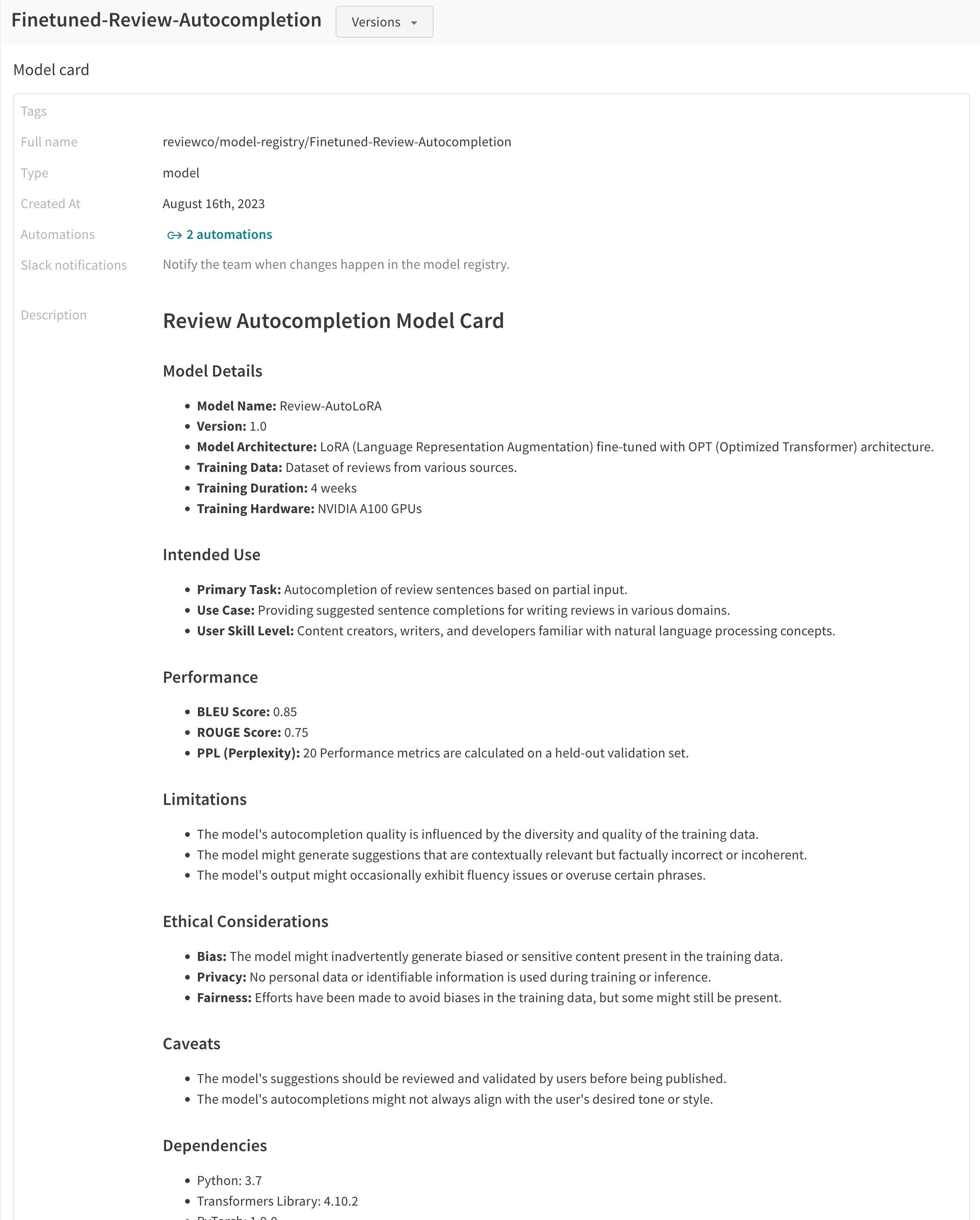 Collection card