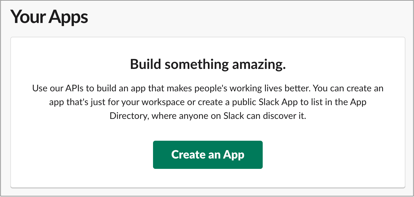 Create an App 버튼