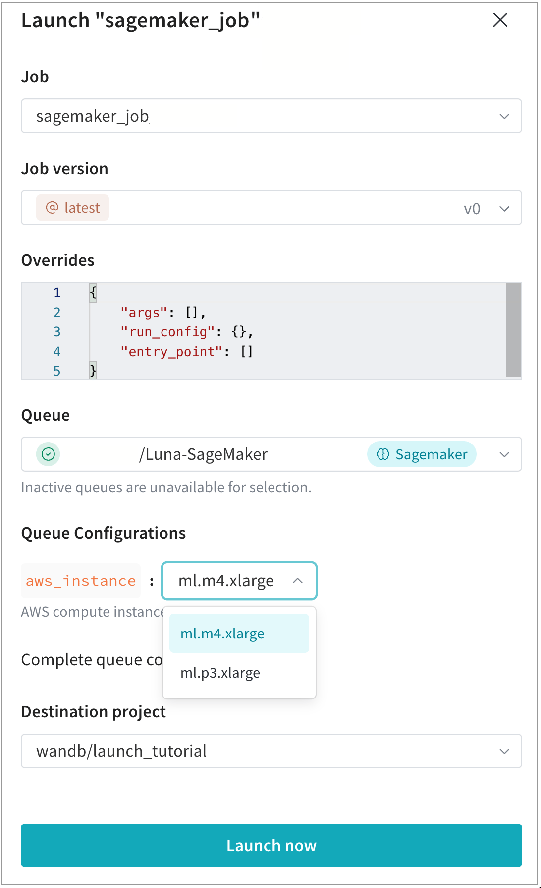 設定テンプレートの選択