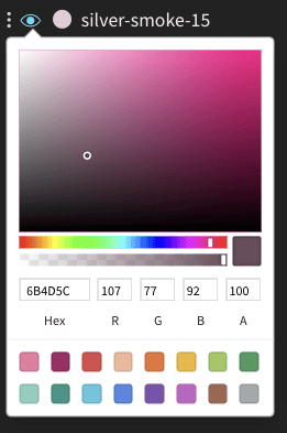 La palette de couleurs