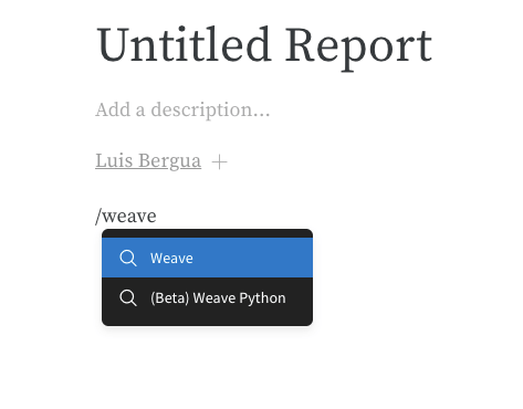 Option Query panel
