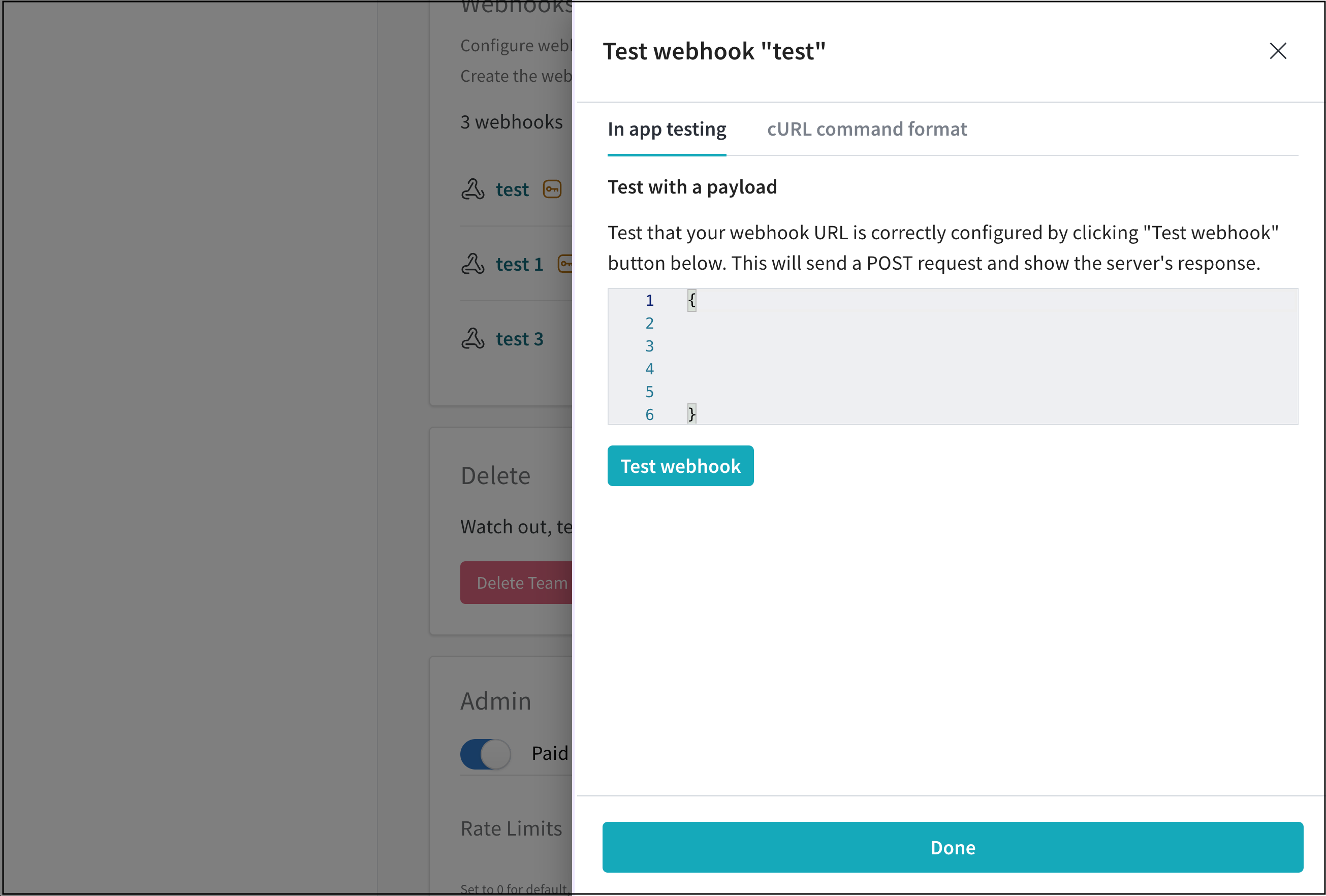 웹훅 페이로드 테스트 데모
