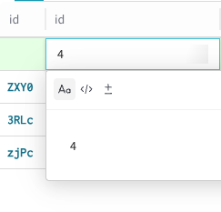 Dataset UI - Add data to a column and format.