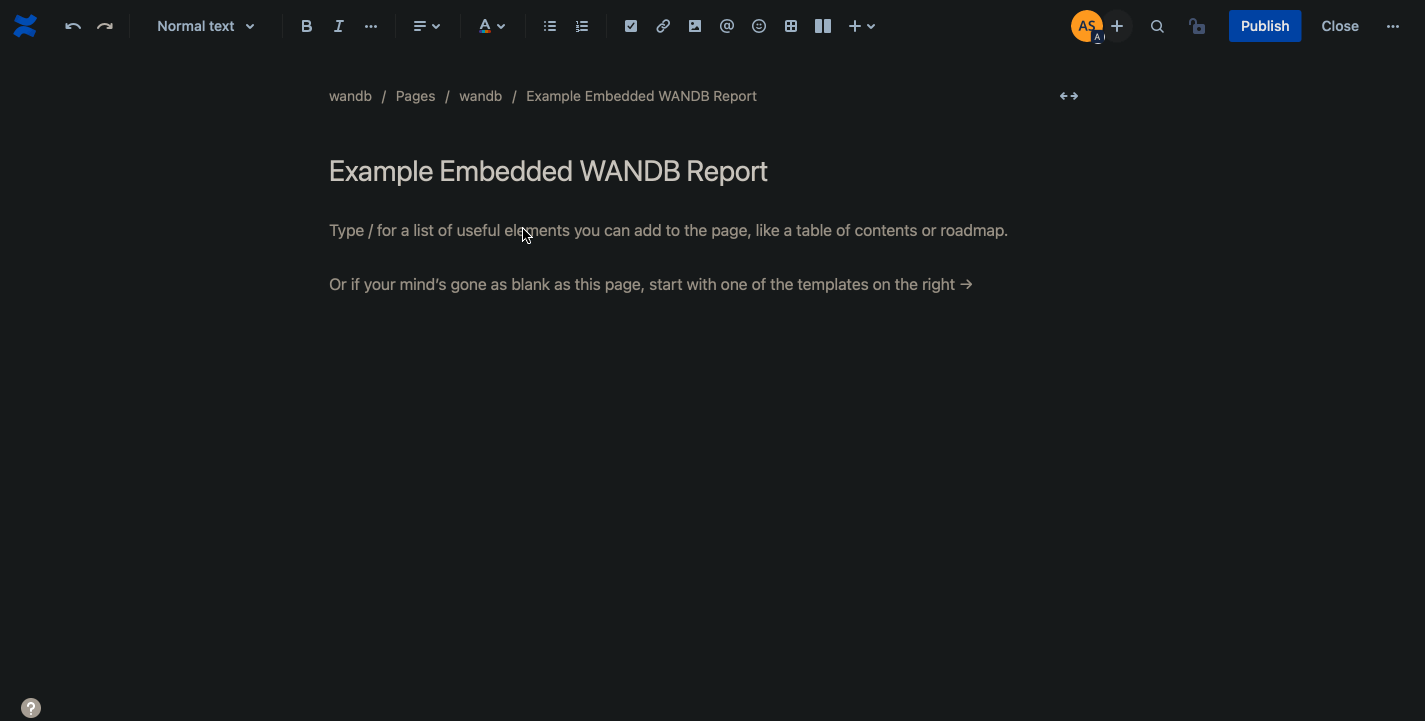 Embedding in Confluence