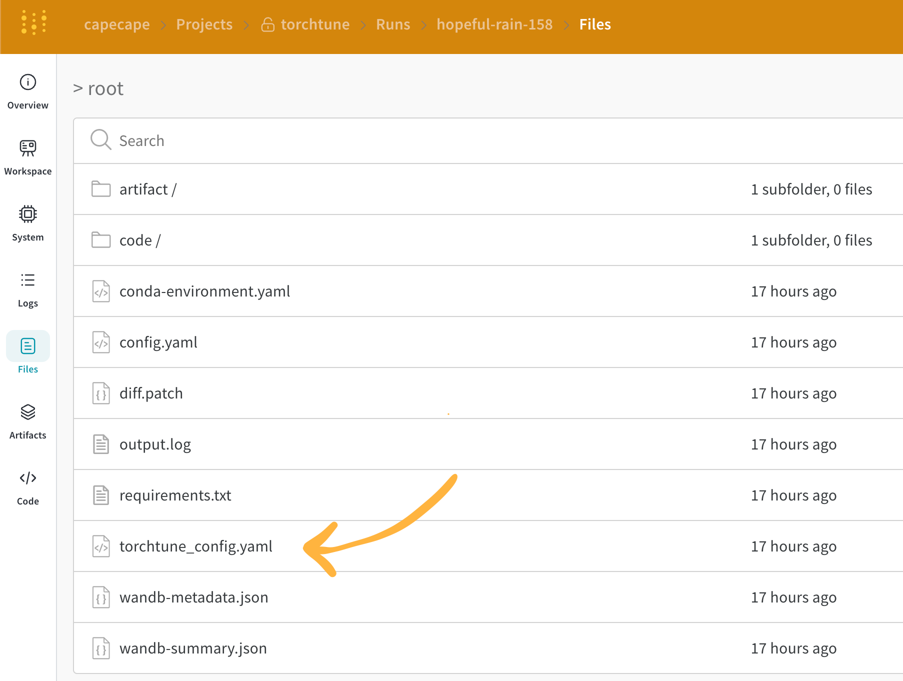 TorchTune configuration