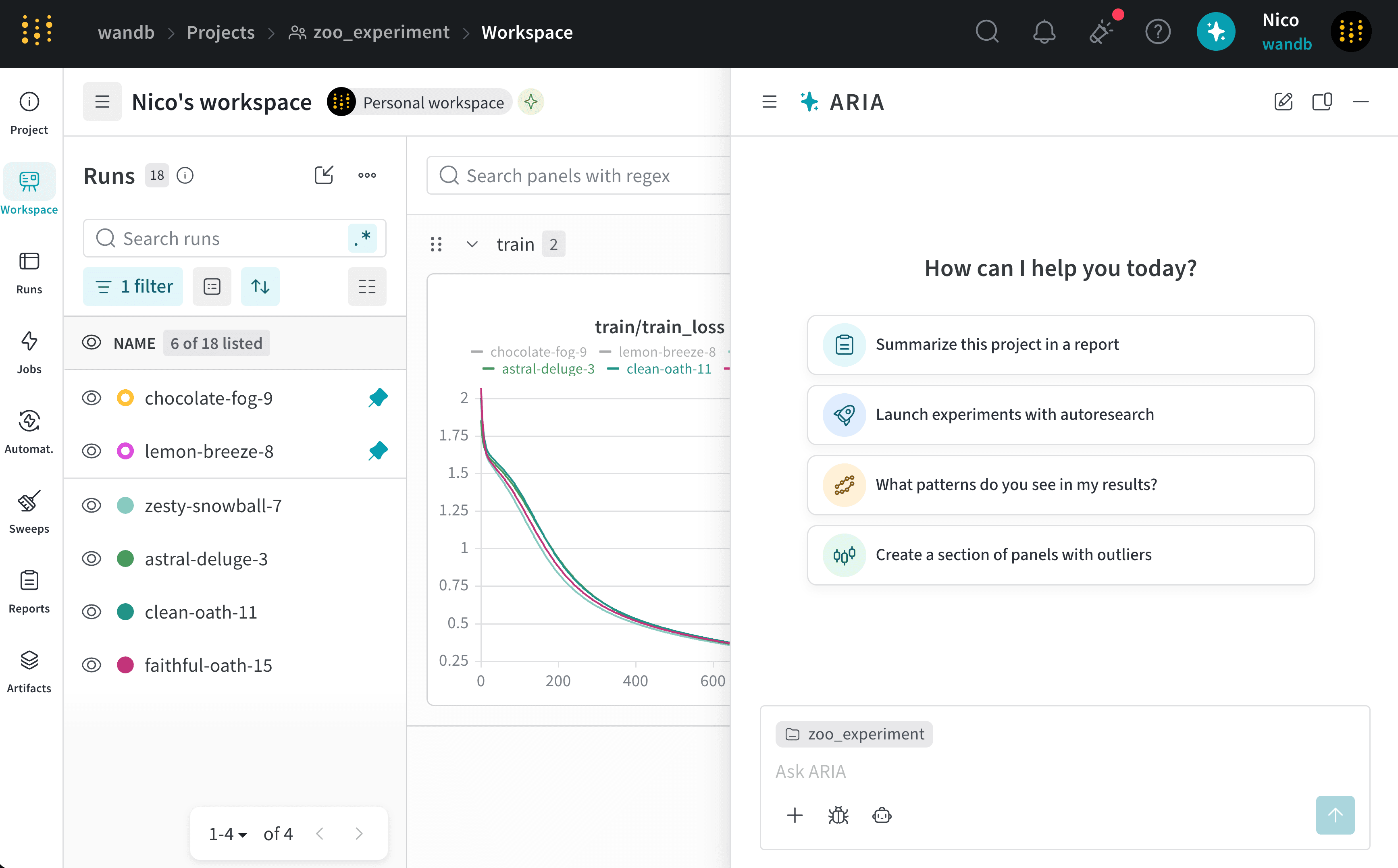 Blank ARIA chat window