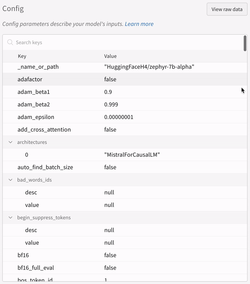 Experiment config saving