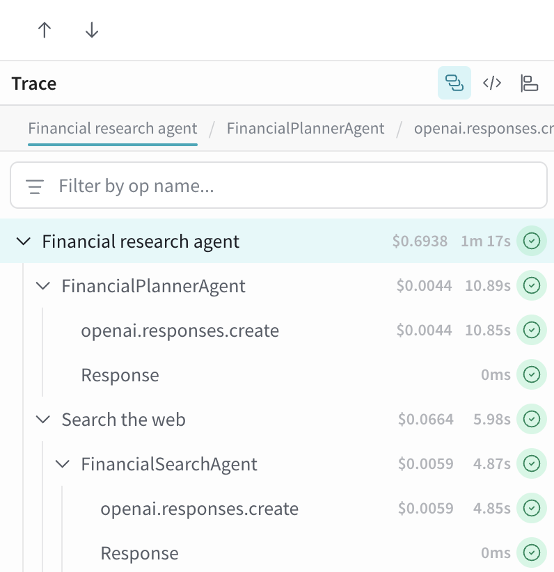 Filter an op by name