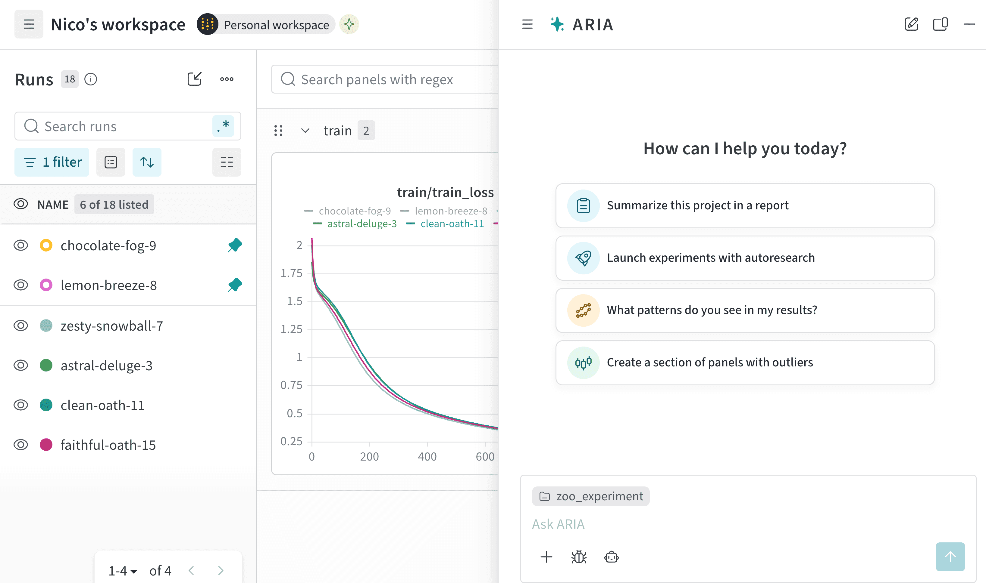Blank ARIA chat window