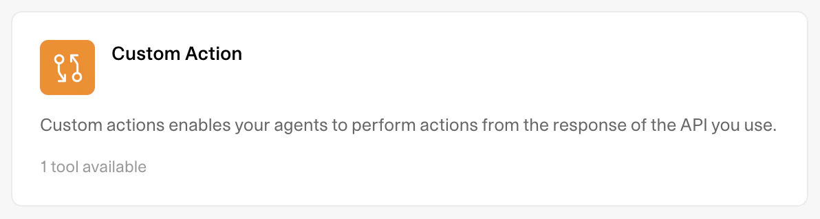 AI agent custom actions