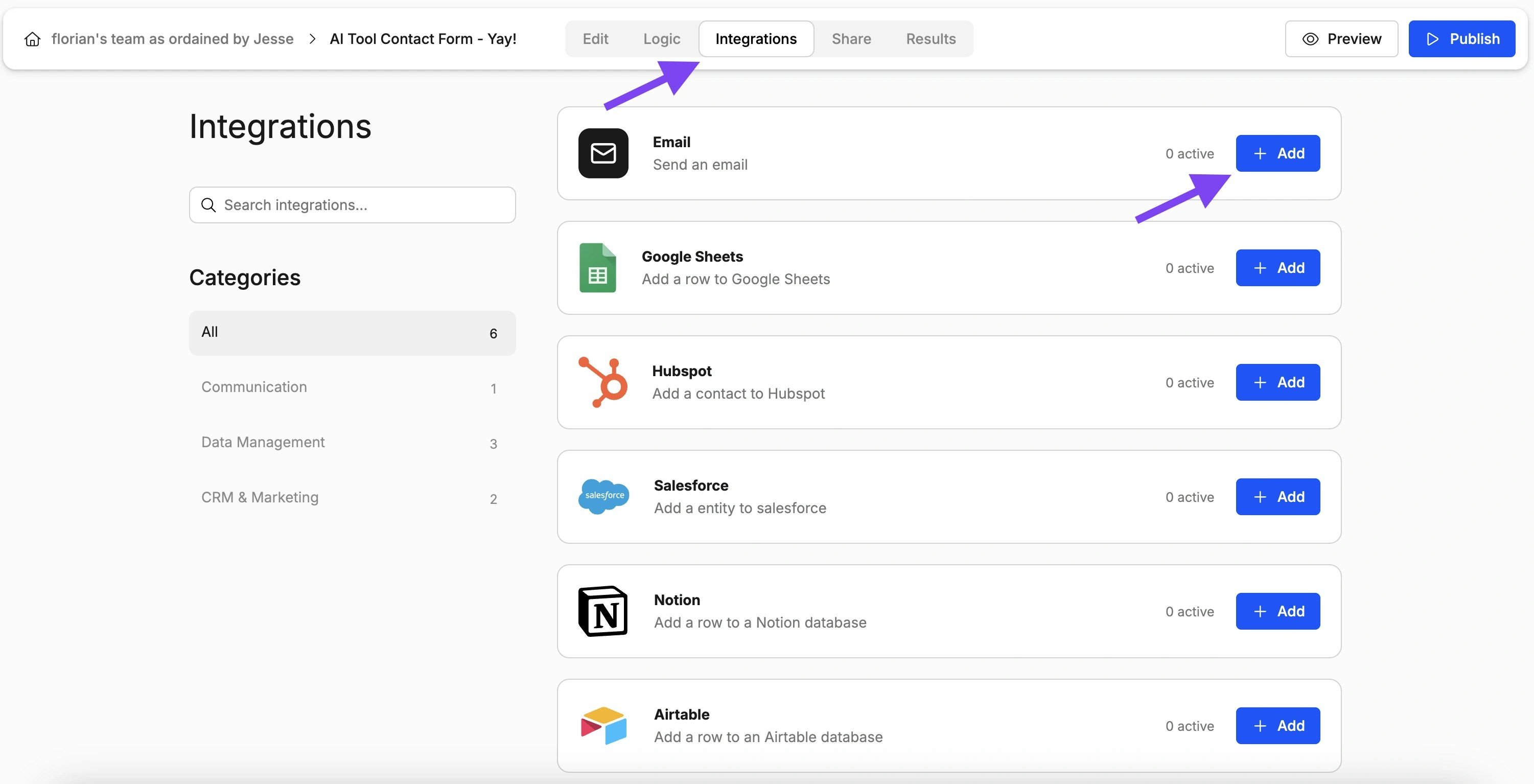 Screenshot showing where to find the email notifications in Weavely AI
