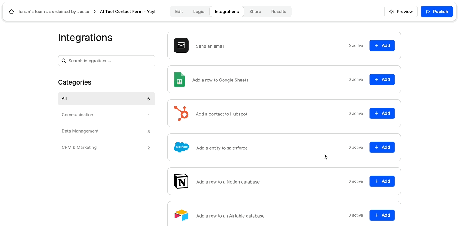 Animated screenshot showing how to configure the HubSpot integration in Weavely AI