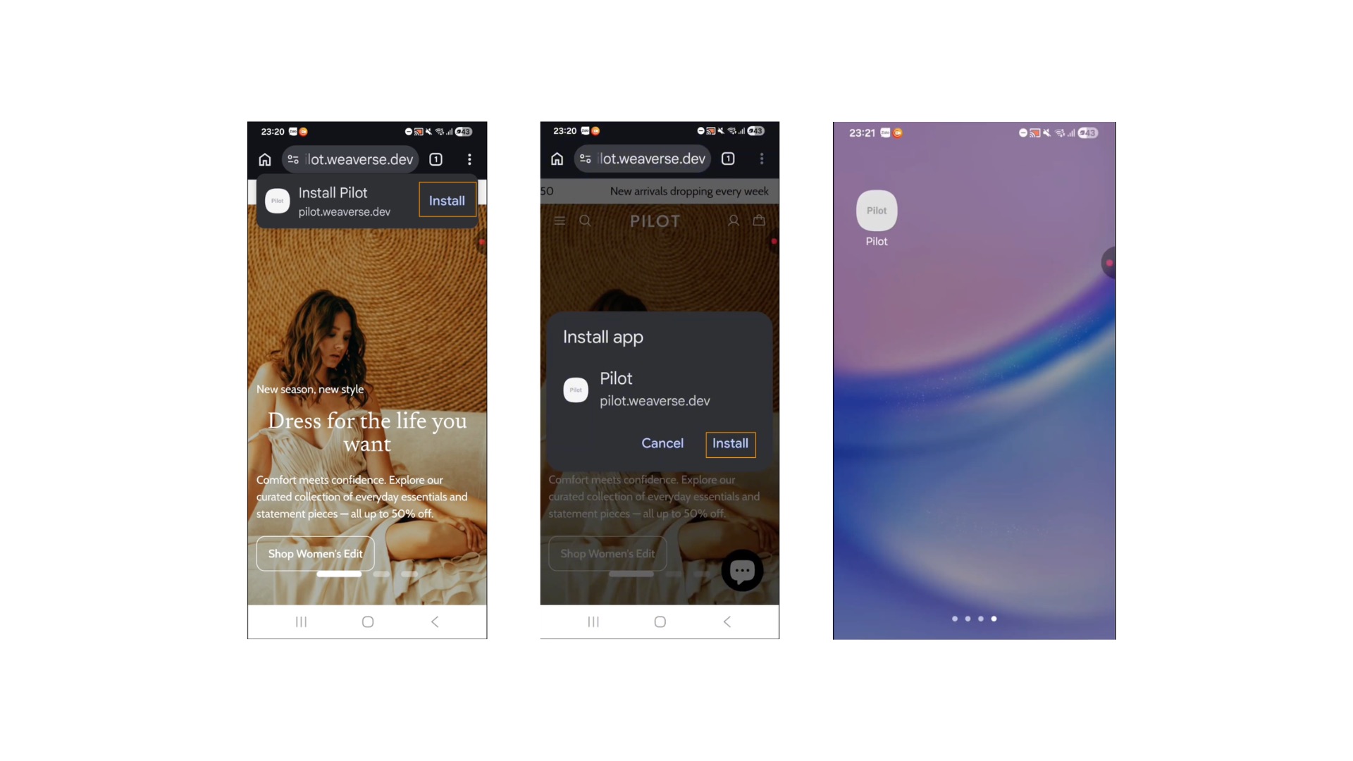 Android install app flow