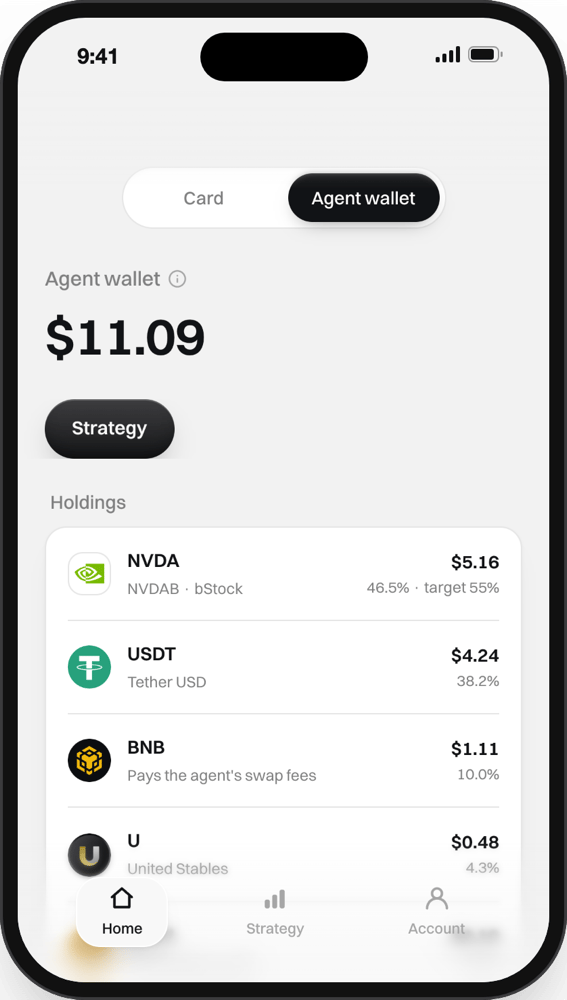 Agent wallet on Home